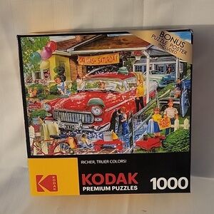 RoseArt 1000 Piece Puzzle Kodak Premium Jigsaw Car Wash Bonus Poster Colorful